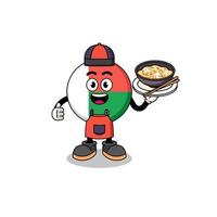 Illustration of madagascar flag as an asian chef vector