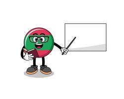 Mascot cartoon of maldives flag teacher vector