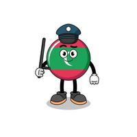 Cartoon Illustration of maldives flag police vector