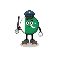 Cartoon Illustration of pakistan flag police vector