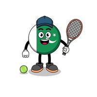 pakistan flag illustration as a tennis player vector