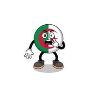 Character Illustration of algeria flag with tongue sticking out vector