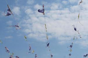 Old festival decoration flag sky background photo