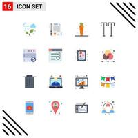 16 User Interface Flat Color Pack of modern Signs and Symbols of sync database drink text all Editable Pack of Creative Vector Design Elements