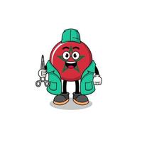 Illustration of morocco flag mascot as a surgeon vector