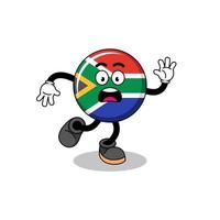 slipping south africa flag mascot illustration vector