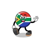 south africa flag cartoon walking vector