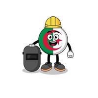 Mascot of algeria flag as a welder vector