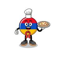 ilustración de la bandera de armenia como chef italiano vector