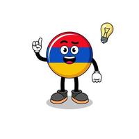 caricatura de la bandera de armenia con una pose de idea vector