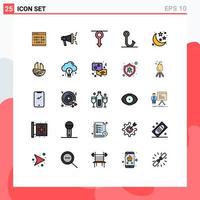 Mobile Interface Filled line Flat Color Set of 25 Pictograms of hook fish seo men male Editable Vector Design Elements