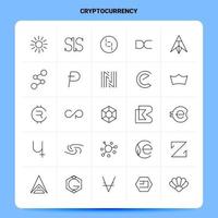 OutLine 25 Cryptocurrency Icon set Vector Line Style Design Black Icons Set Linear pictogram pack Web and Mobile Business ideas design Vector Illustration