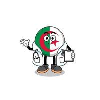 Cartoon mascot of algeria flag doctor vector