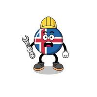 ilustración de personaje de la bandera de islandia con error 404 vector