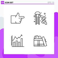 Set of 4 icons in Line style Creative Outline Symbols for Website Design and Mobile Apps Simple Line Icon Sign Isolated on White Background 4 Icons vector