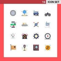 16 User Interface Flat Color Pack of modern Signs and Symbols of box seo online transport marketing game Editable Pack of Creative Vector Design Elements