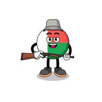 Cartoon Illustration of madagascar flag hunter vector