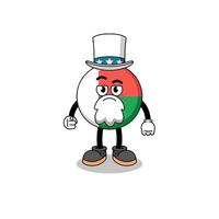 Illustration of madagascar flag cartoon with i want you gesture vector