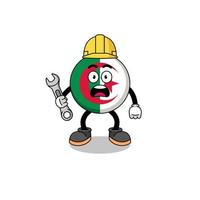 Character Illustration of algeria flag with 404 error vector