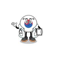 Cartoon mascot of south korea flag doctor vector