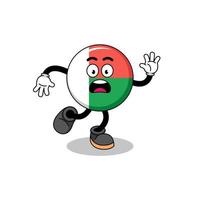 slipping madagascar flag mascot illustration vector