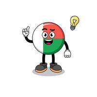 madagascar flag cartoon with get an idea pose vector