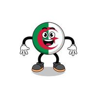 algeria flag cartoon with surprised gesture vector