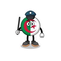 Cartoon Illustration of algeria flag police vector