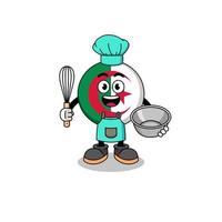 Illustration of algeria flag as a bakery chef vector