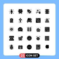 25 iconos creativos signos y símbolos modernos de medicina ligera cura de medición ecológica elementos de diseño vectorial editables vector