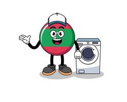 maldives flag illustration as a laundry man vector