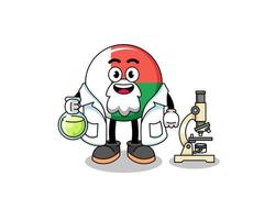 Mascot of madagascar flag as a scientist vector