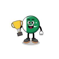 Cartoon mascot of pakistan flag holding a trophy vector