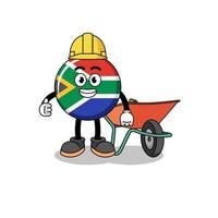 south africa flag cartoon as a contractor vector