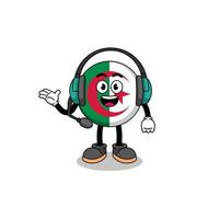 Mascot Illustration of algeria flag as a customer services vector