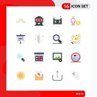 16 Flat Color concept for Websites Mobile and Apps person mind console management recorder Editable Pack of Creative Vector Design Elements