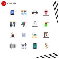 16 User Interface Flat Color Pack of modern Signs and Symbols of mind family grid placeholder sea Editable Pack of Creative Vector Design Elements