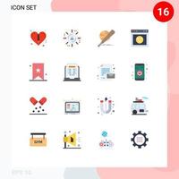 16 Flat Color concept for Websites Mobile and Apps education book ball website emotion Editable Pack of Creative Vector Design Elements