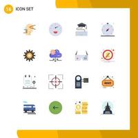 Universal Icon Symbols Group of 16 Modern Flat Colors of settings navigation key holiday compass Editable Pack of Creative Vector Design Elements