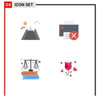 4 Thematic Vector Flat Icons and Editable Symbols of landscape finance computers hardware marketing Editable Vector Design Elements