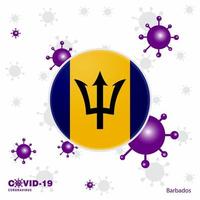 Pray For Barbados COVID19 Coronavirus Typography Flag Stay home Stay Healthy Take care of your own health vector