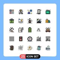 25 Creative Icons Modern Signs and Symbols of social media spending internet man Editable Vector Design Elements