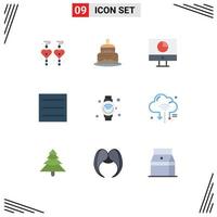 Modern Set of 9 Flat Colors and symbols such as iot internet finance smart watch hamburger Editable Vector Design Elements