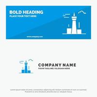 Architecture and City Buildings Canada Tower Landmark SOlid Icon Website Banner and Business Logo Template vector