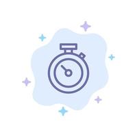 Timer Stopwatch Watch Time Blue Icon on Abstract Cloud Background vector