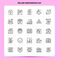 contorno 25 conjunto de iconos del día de la independencia de irlanda diseño de estilo de línea vectorial conjunto de iconos negros paquete de pictogramas lineales diseño de ideas de negocios web y móviles ilustración vectorial vector