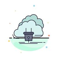 Cloud connection energy network power Flat Color Icon Vector