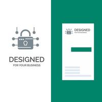 Lock Locked Security Secure Grey Logo Design and Business Card Template vector