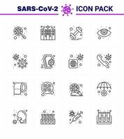 Coronavirus 2019nCoV Covid19 Prevention icon set coronavirus ophthalmology hospital eyesight sports viral coronavirus 2019nov disease Vector Design Elements