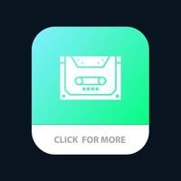 Analog Audio Cassette Compact Deck Mobile App Button Android and IOS Glyph Version vector